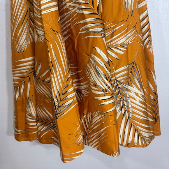 White House Black Market Dress 0‎ Fit Flare Sleeveless Palm Print - Picture 6 of 15